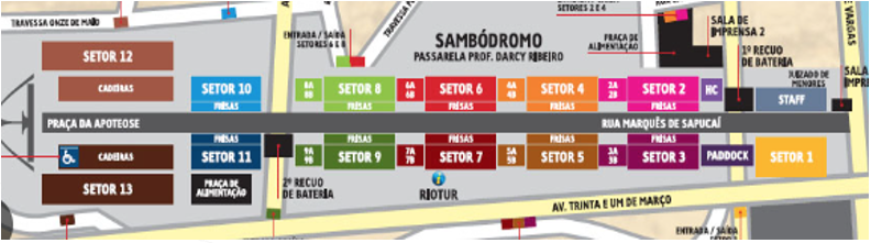 MAPA DEL SAMBODROMO - ENTRADA SECTOR 9